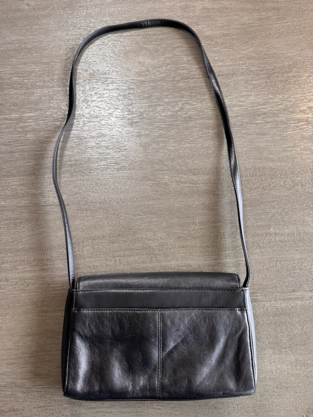 Vintage Leather Contrast Stitching Bow Colette Purse Bag Black White - Picture 3 of 12